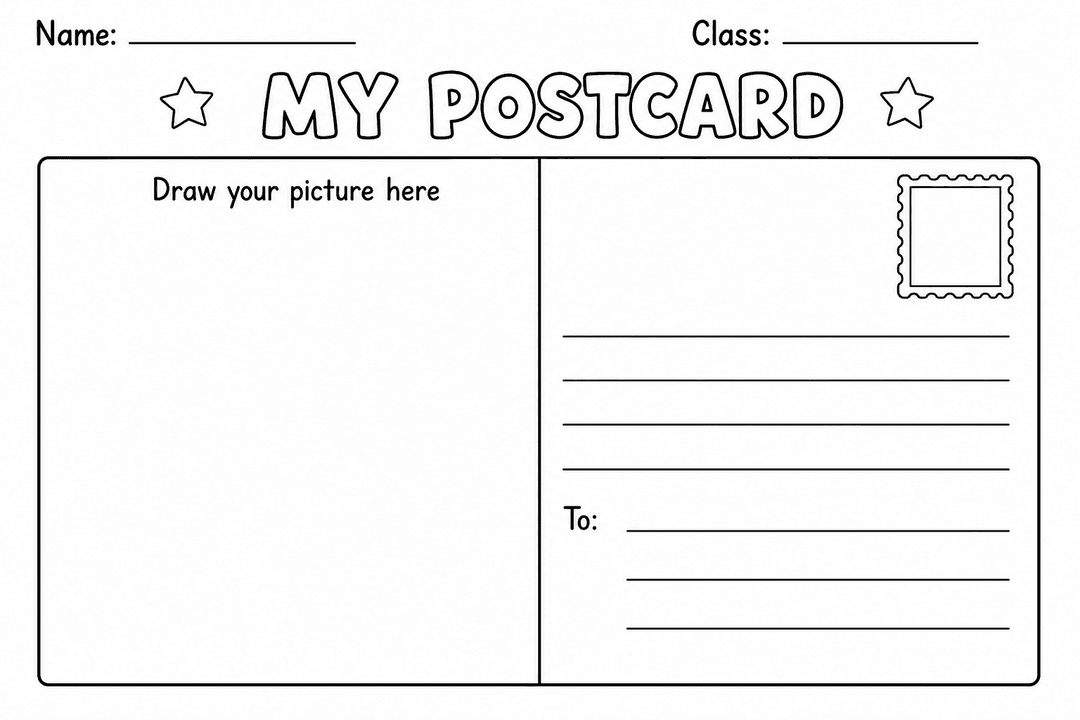 Blank Postcard Template (printable)