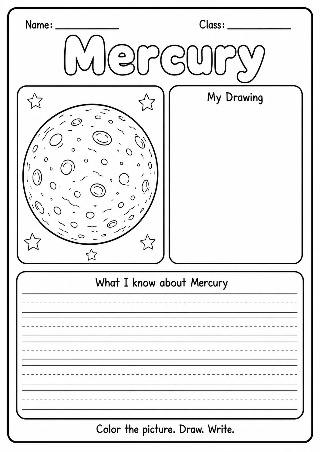 What I Know About the Solar System Worksheet Pack printable worksheet preview from KiwiBee