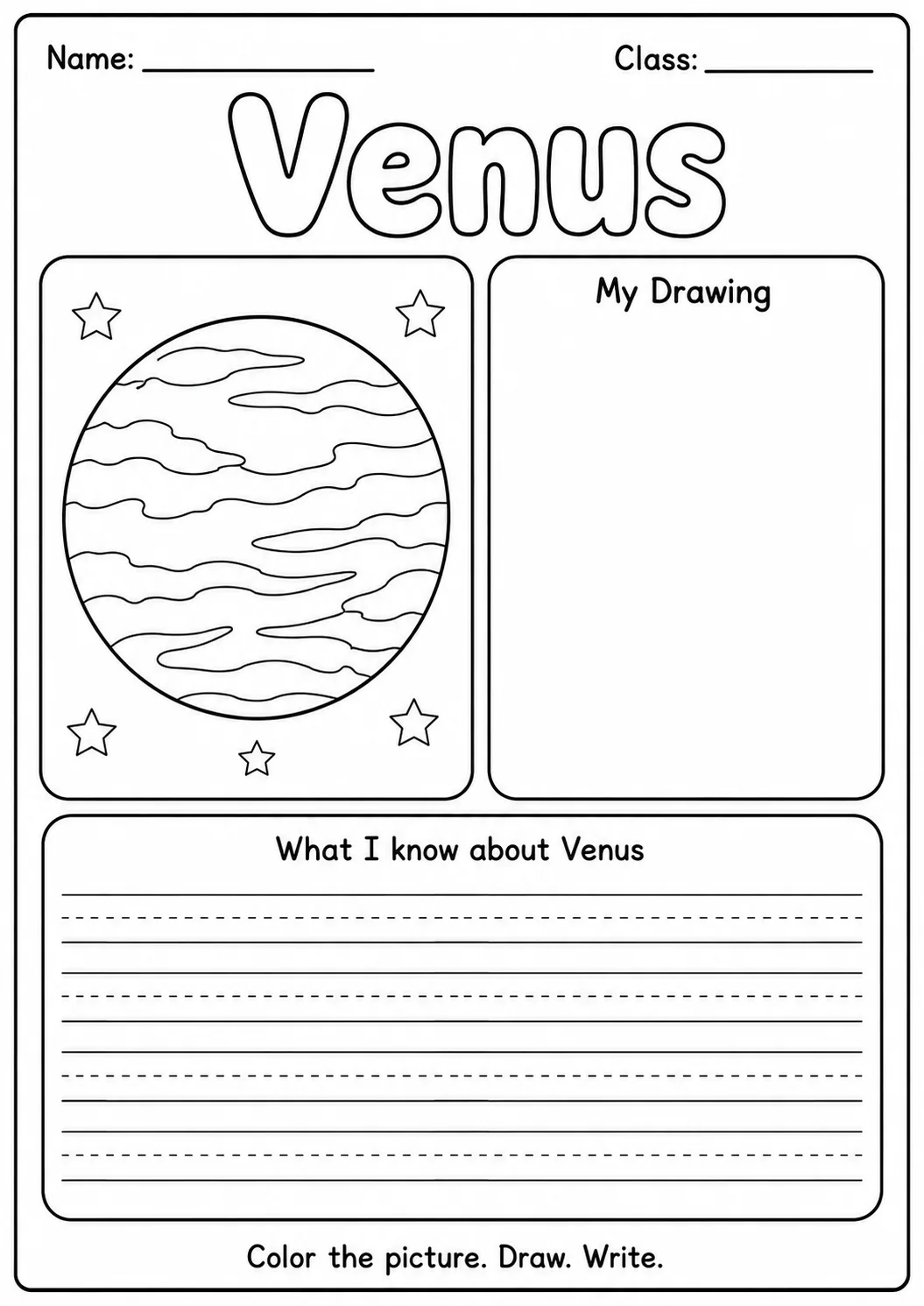 What I Know About the Solar System Worksheet Pack page 2 preview