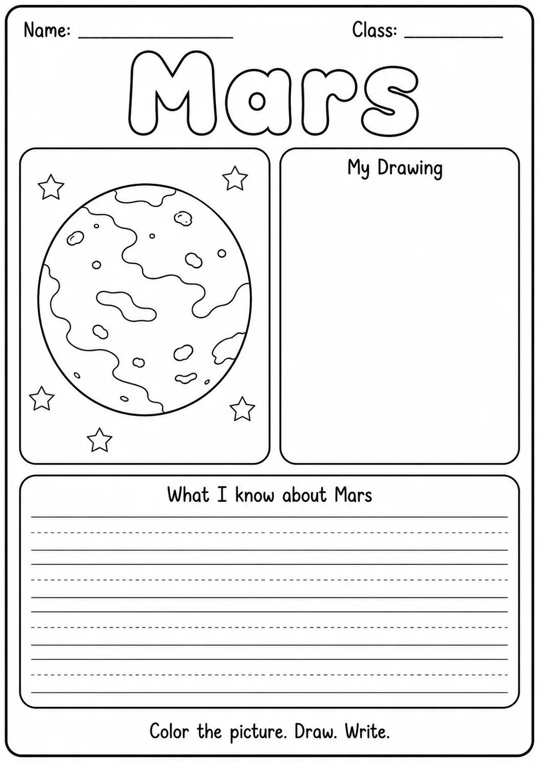 What I Know About the Solar System Worksheet Pack page 4 preview
