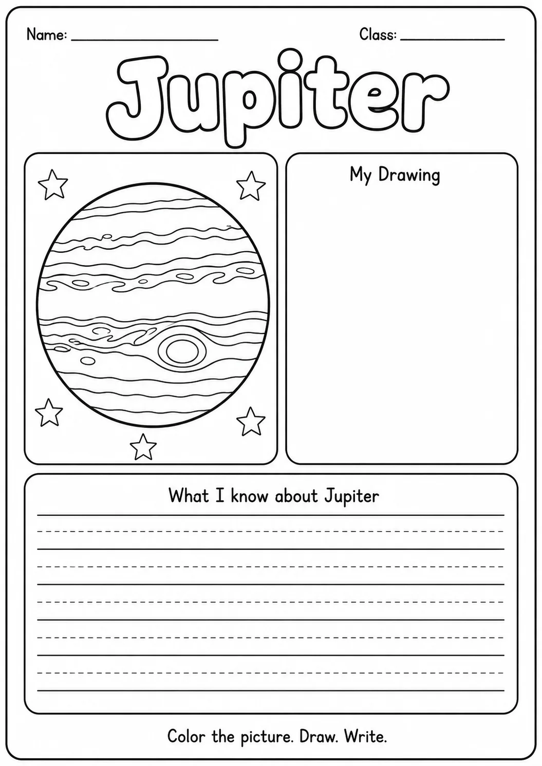 What I Know About the Solar System Worksheet Pack page 5 preview