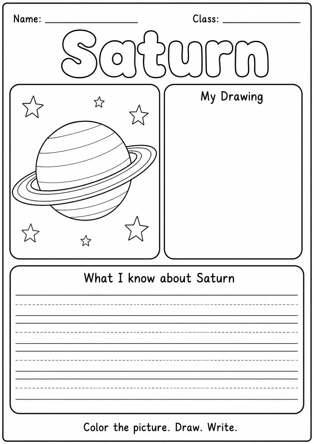 What I Know About the Solar System Worksheet Pack page 6 preview
