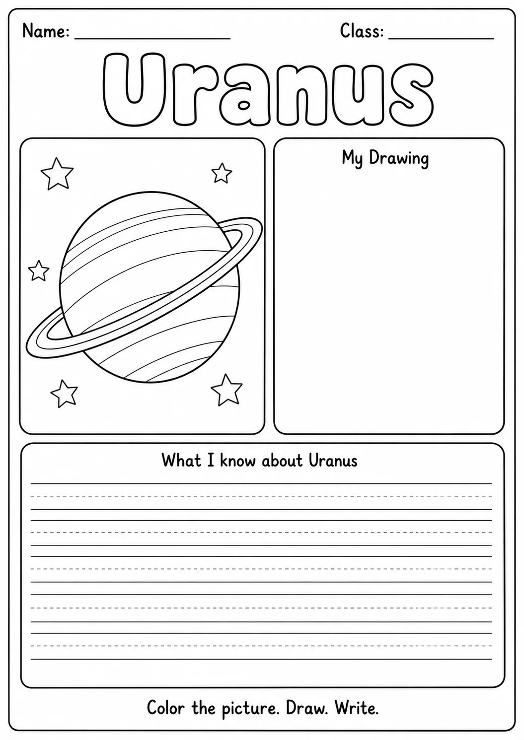What I Know About the Solar System Worksheet Pack page 7 preview