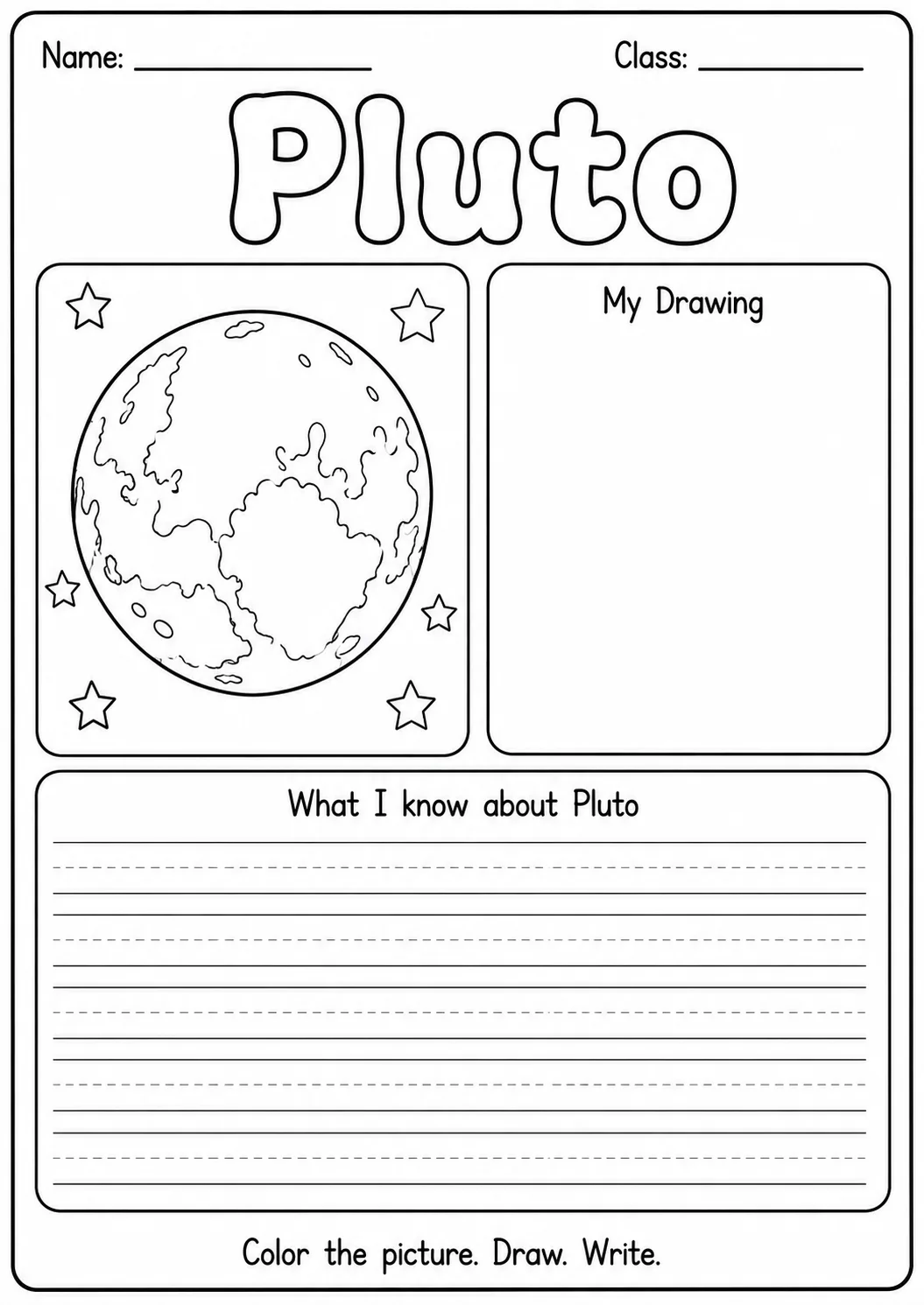 What I Know About the Solar System Worksheet Pack page 9 preview