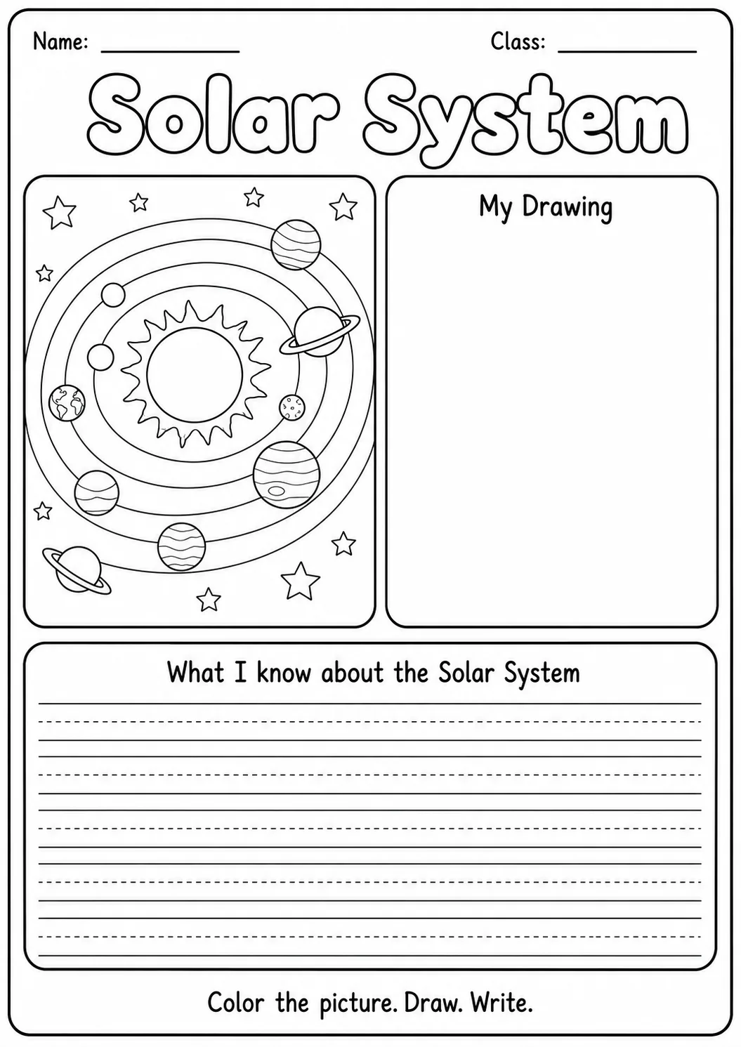 What I Know About the Solar System Worksheet Pack page 10 preview