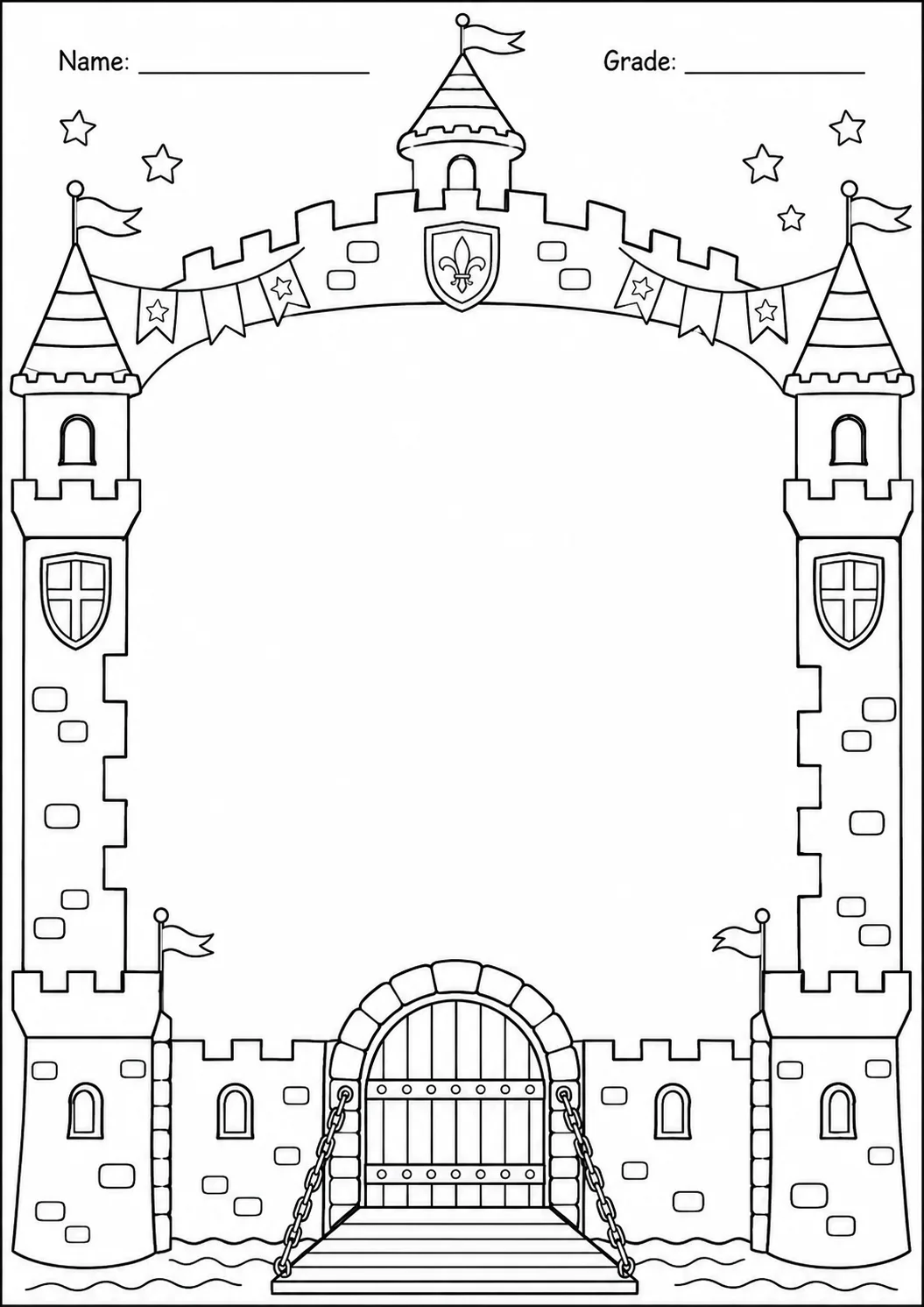 Drawing Frames: Adventure and Classroom Borders Worksheet Pack page 5 preview