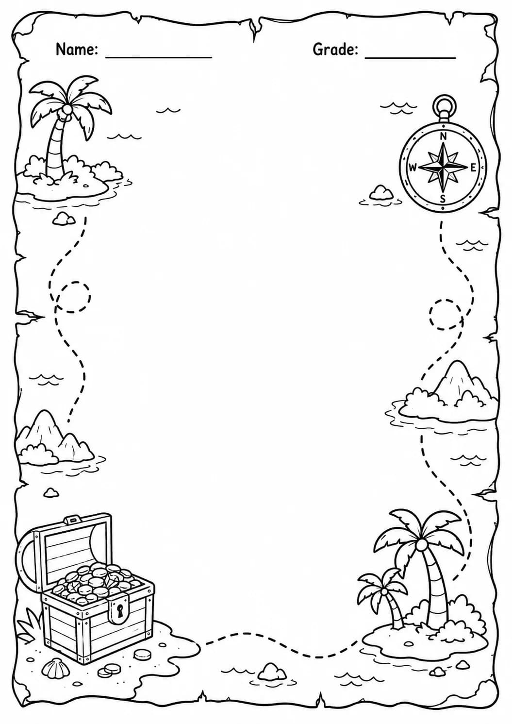 Drawing Frames: Adventure and Classroom Borders Worksheet Pack page 6 preview