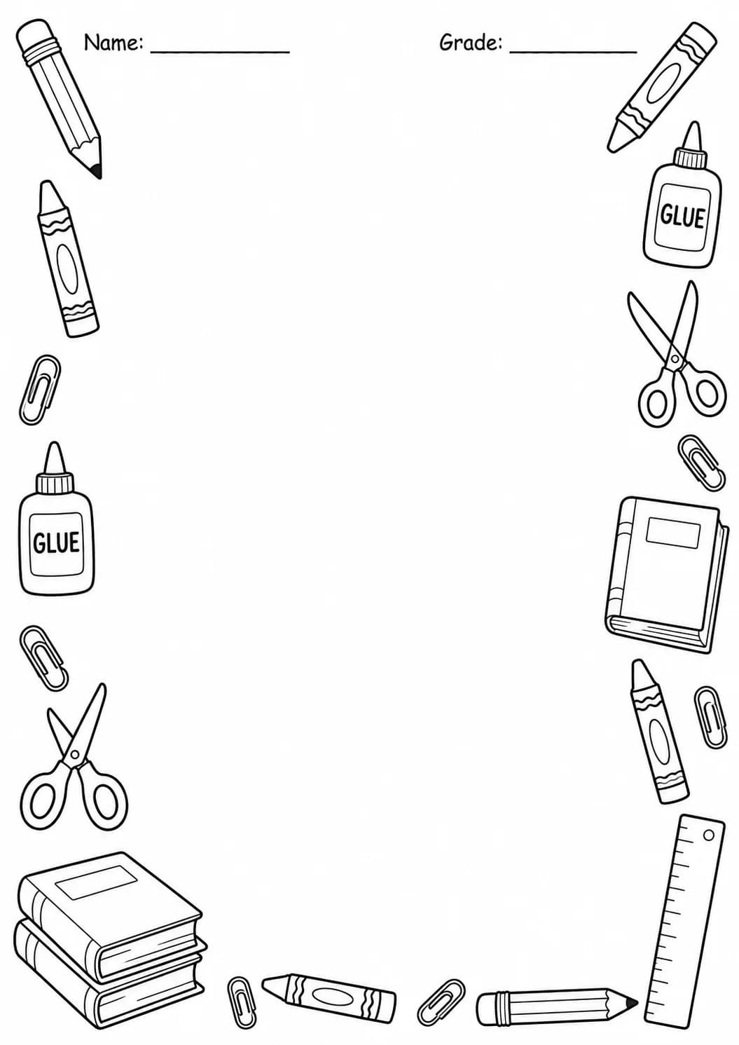 Drawing Frames: Adventure and Classroom Borders Worksheet Pack page 8 preview