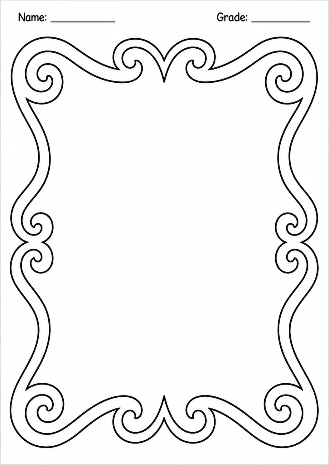 Drawing Frames: Bold Decorative Borders Worksheet Pack printable worksheet preview from KiwiBee
