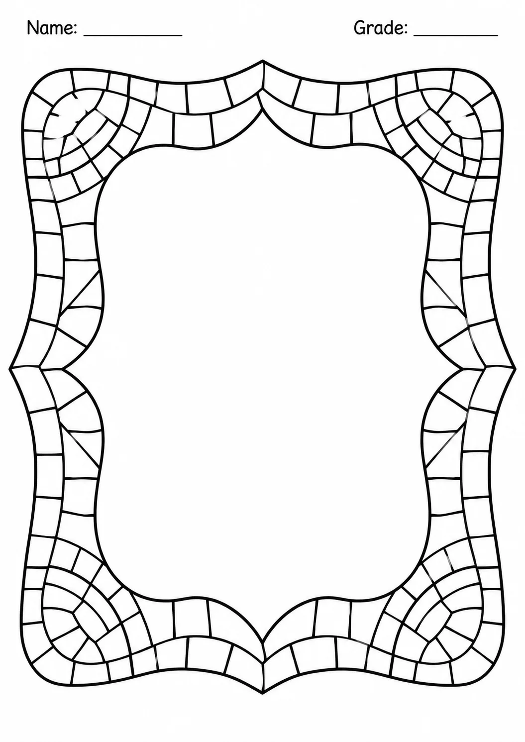 Drawing Frames: Bold Decorative Borders Worksheet Pack page 5 preview