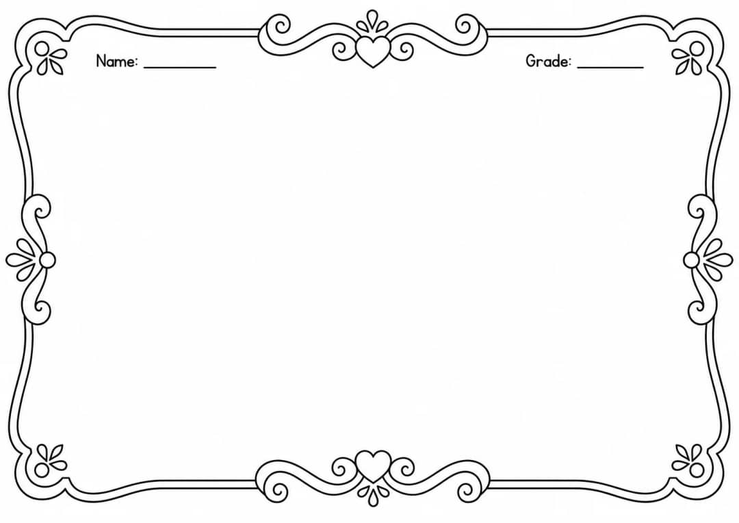 Drawing Frames: Decorative Border Templates Worksheet Pack printable worksheet preview from KiwiBee
