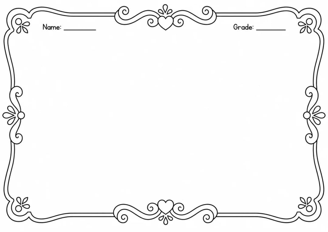 Drawing Frames: Decorative Border Templates Worksheet Pack