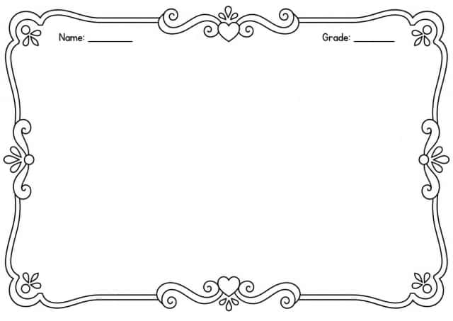 Drawing Frames: Decorative Border Templates Worksheet Pack