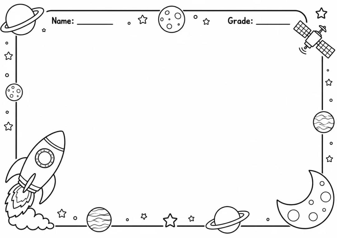 Drawing Frames: Mixed Theme Borders Worksheet Pack printable worksheet preview from KiwiBee