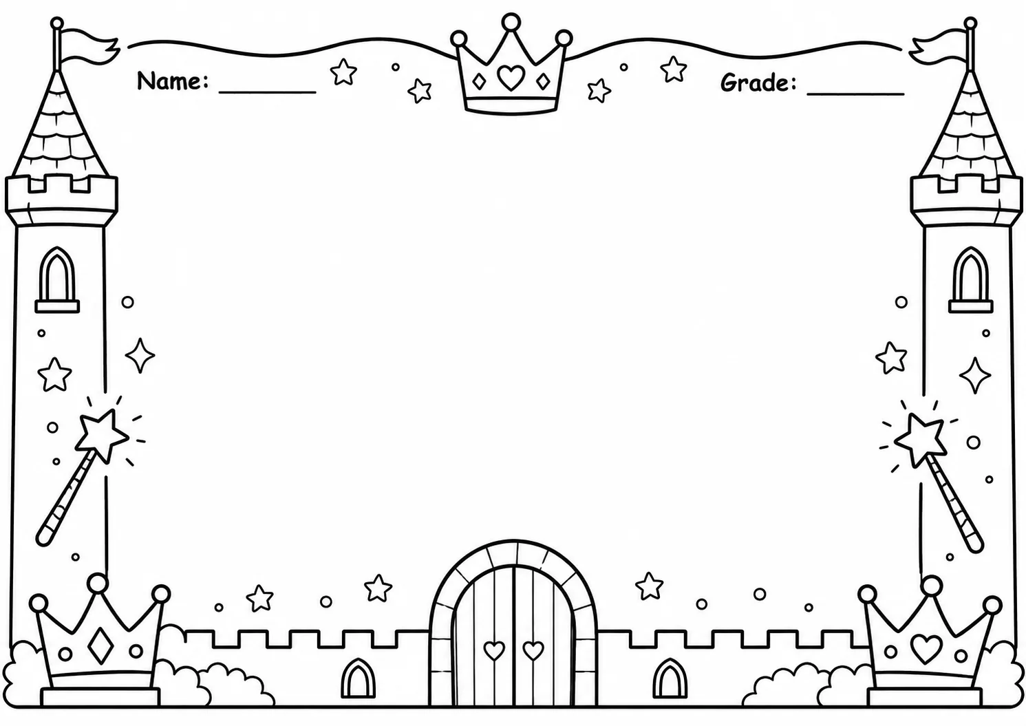 Drawing Frames: Mixed Theme Borders Worksheet Pack page 4 preview