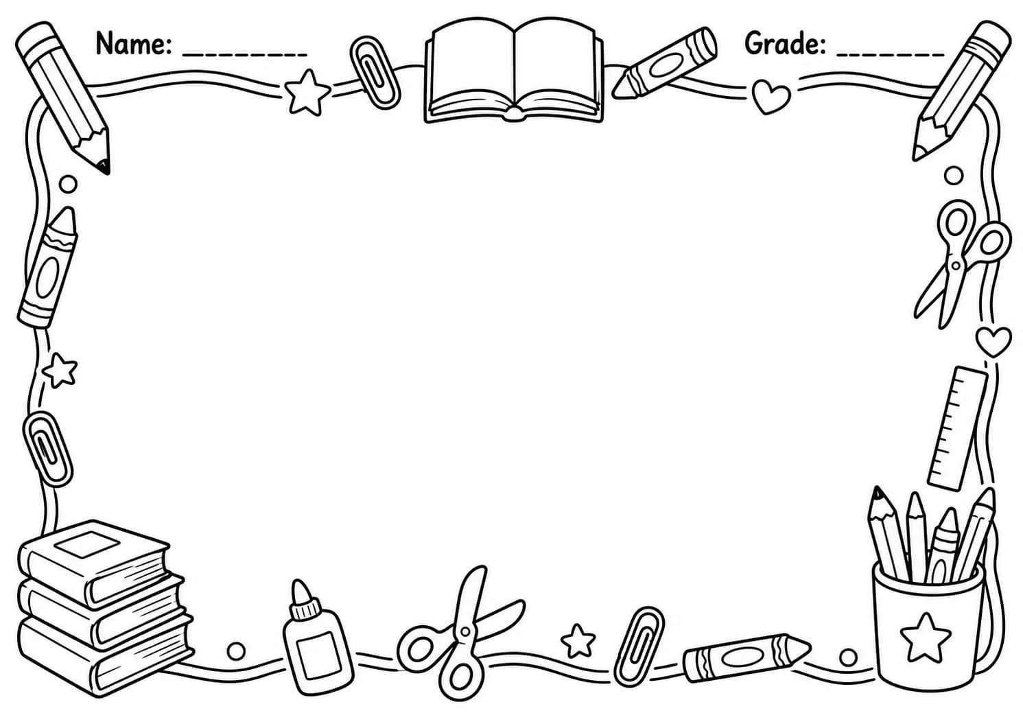 Drawing Frames: Mixed Theme Borders Worksheet Pack page 7 preview