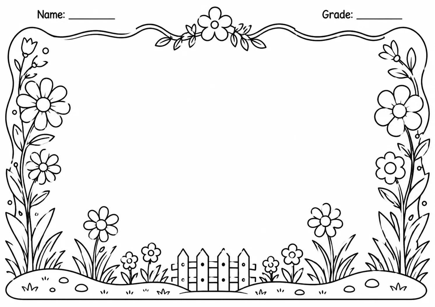 Drawing Frames: Nature and Floral Borders Worksheet Pack printable worksheet preview from KiwiBee