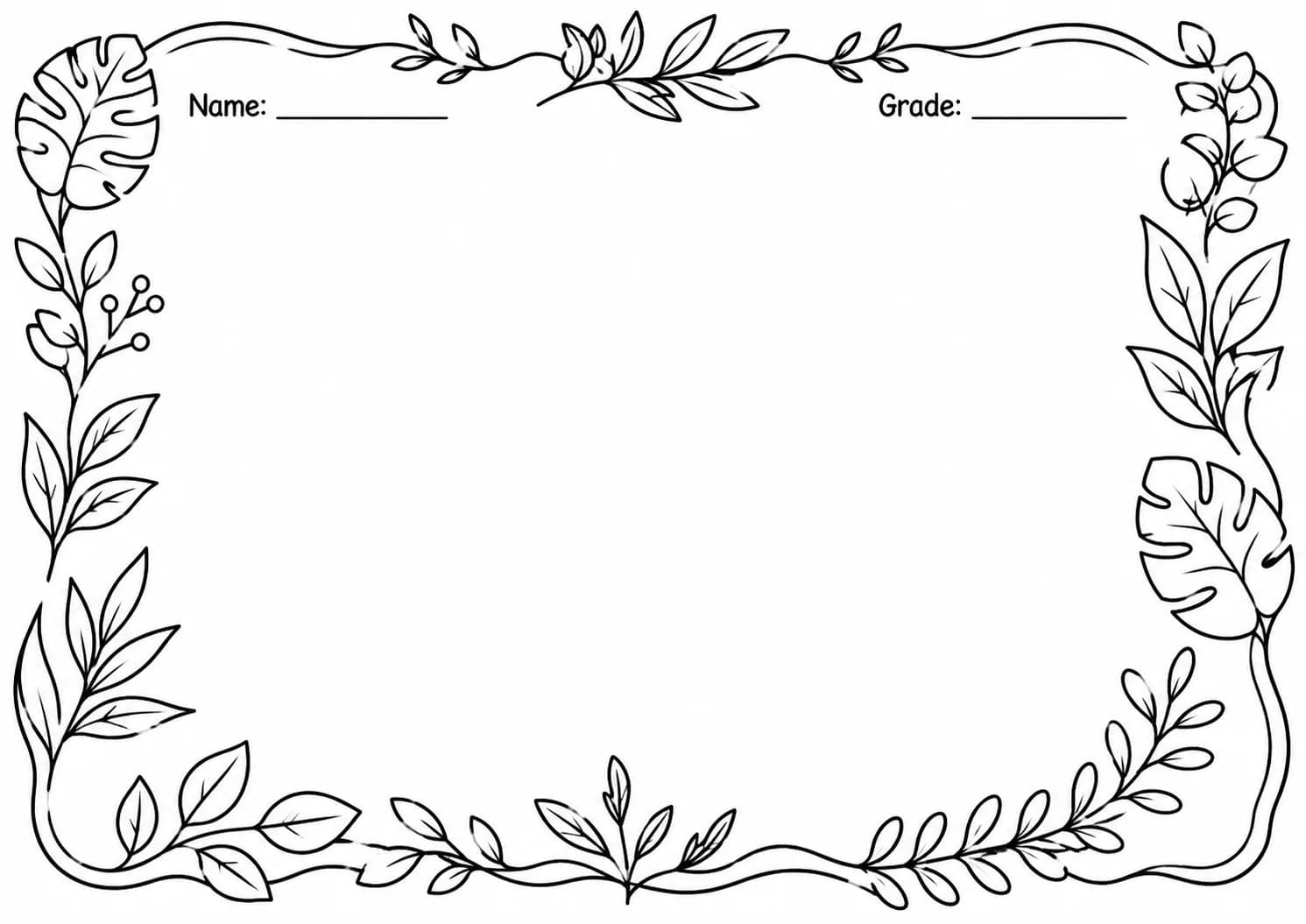 Drawing Frames: Nature and Floral Borders Worksheet Pack page 2 preview