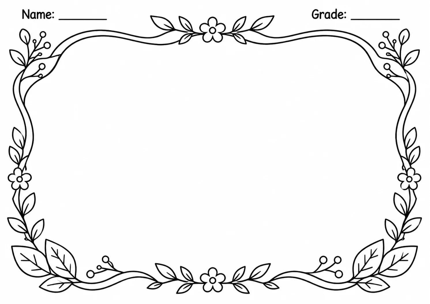 Drawing Frames: Nature and Floral Borders Worksheet Pack page 3 preview