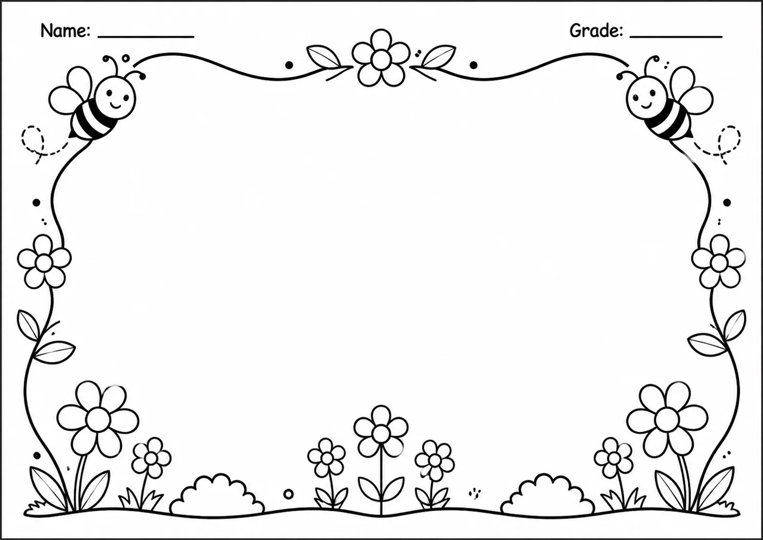 Drawing Frames: Nature and Floral Borders Worksheet Pack page 5 preview
