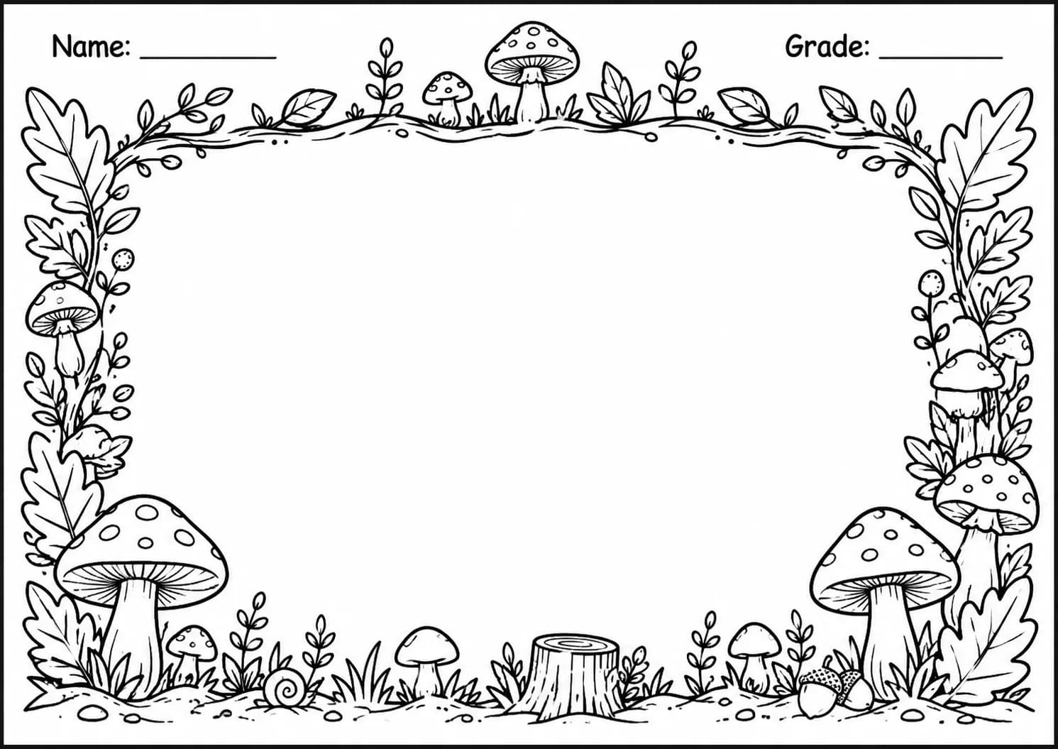 Drawing Frames: Nature and Floral Borders Worksheet Pack page 8 preview