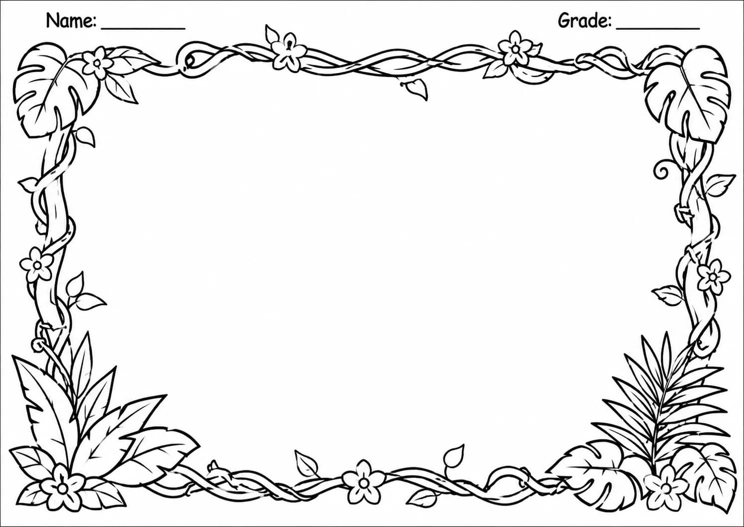 Drawing Frames: Nature and Floral Borders Worksheet Pack page 10 preview