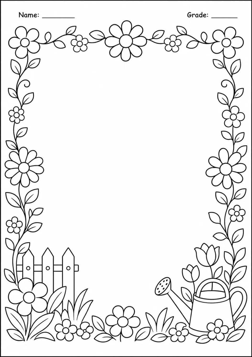 Drawing Frames: Nature and Seasonal Borders Worksheet Pack printable worksheet preview from KiwiBee