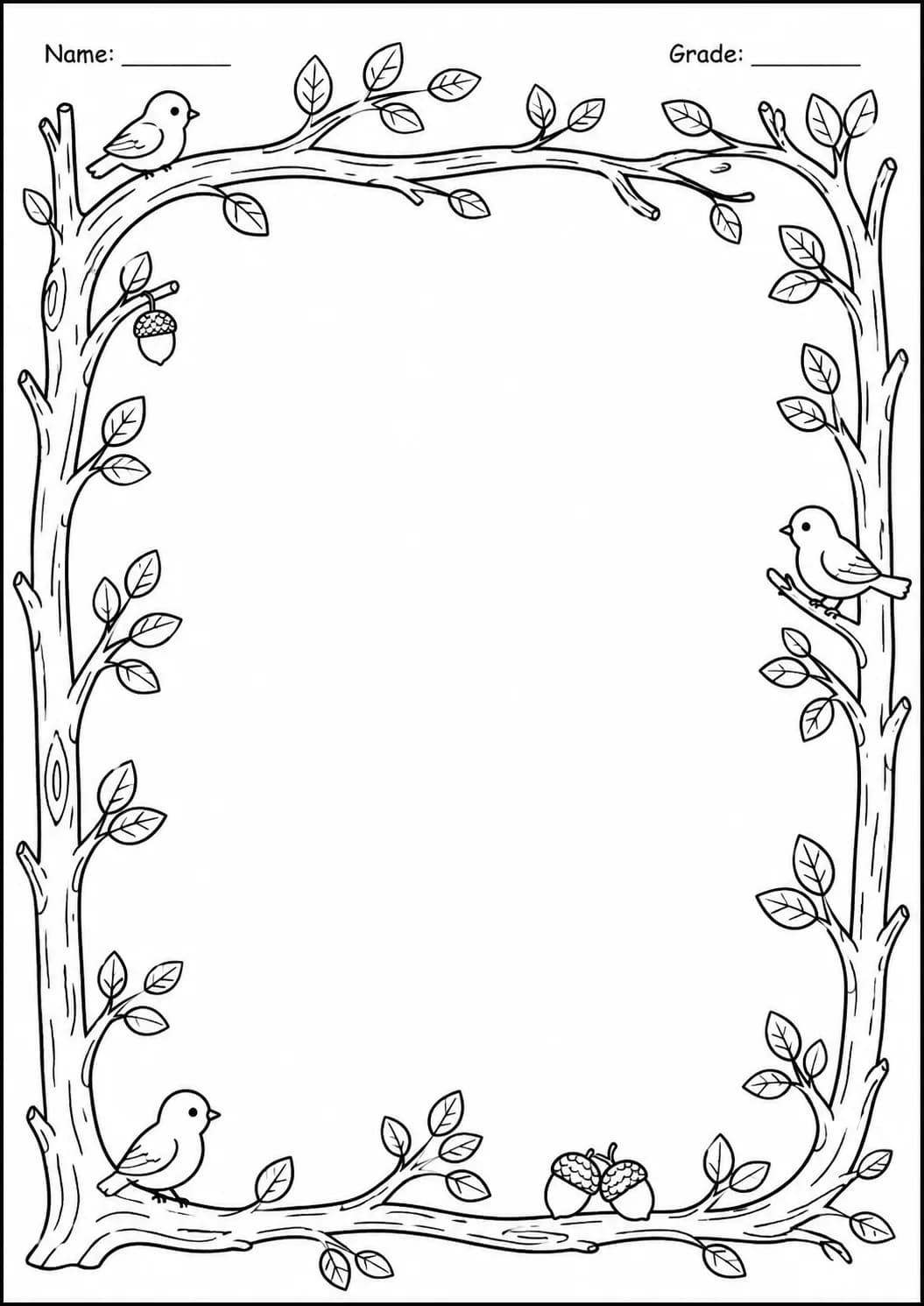 Drawing Frames: Nature and Seasonal Borders Worksheet Pack page 3 preview