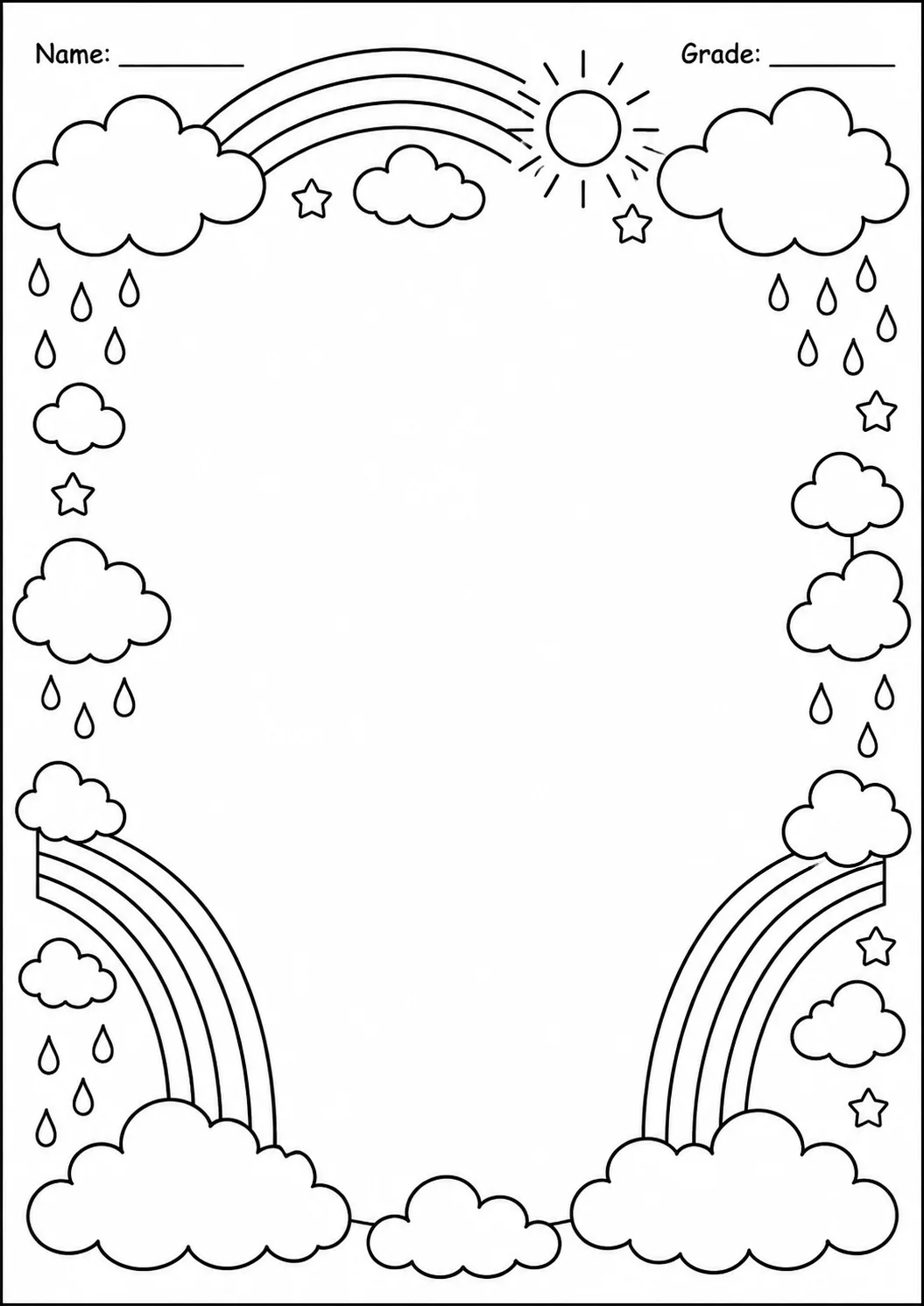 Drawing Frames: Nature and Seasonal Borders Worksheet Pack page 7 preview