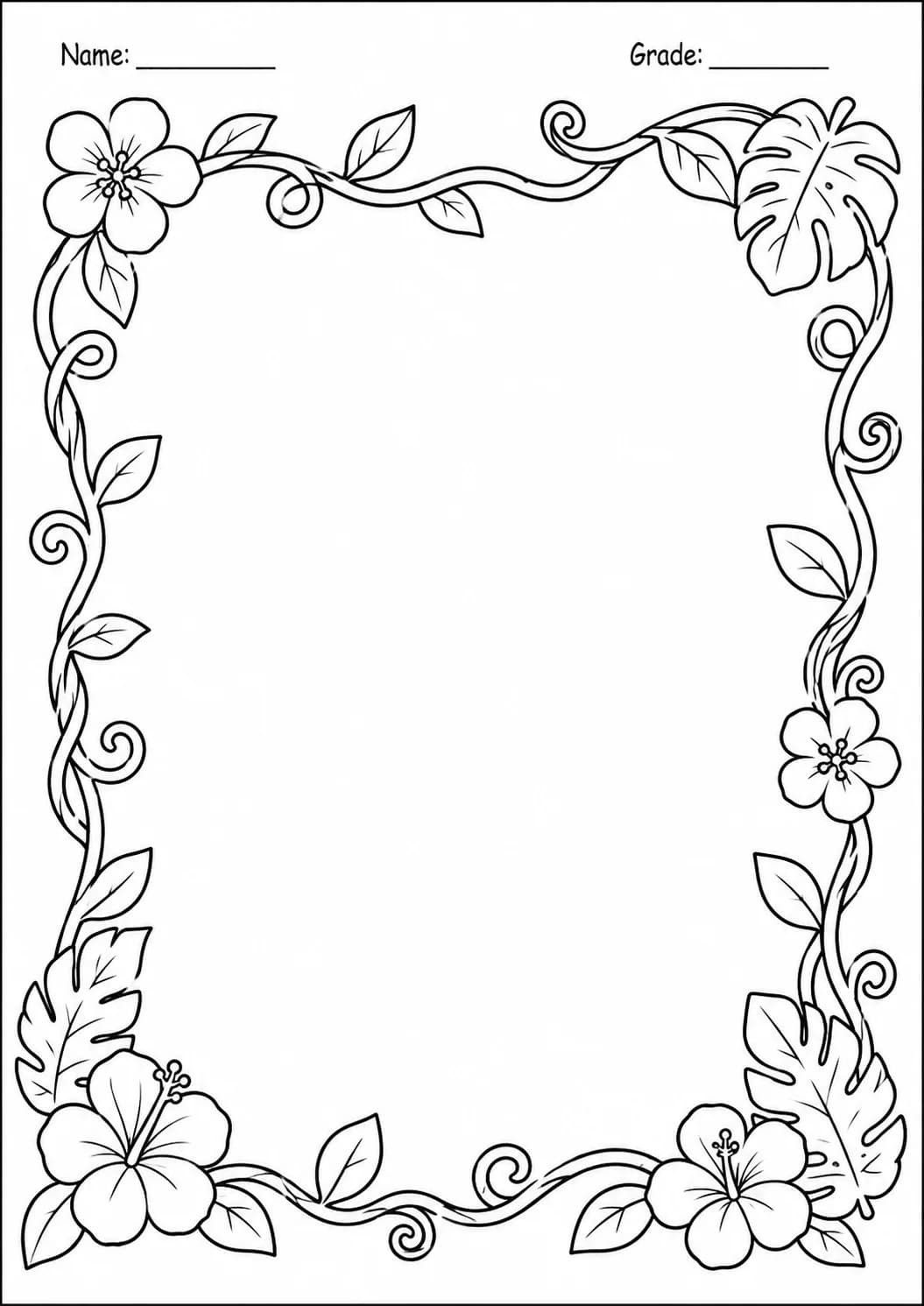 Drawing Frames: Nature and Seasonal Borders Worksheet Pack page 10 preview
