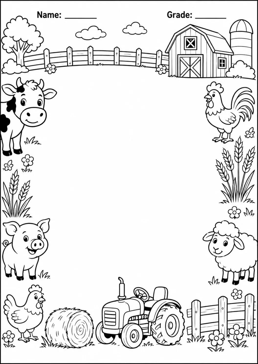 Drawing Frames: Themed Scene Borders Worksheet Pack printable worksheet preview from KiwiBee