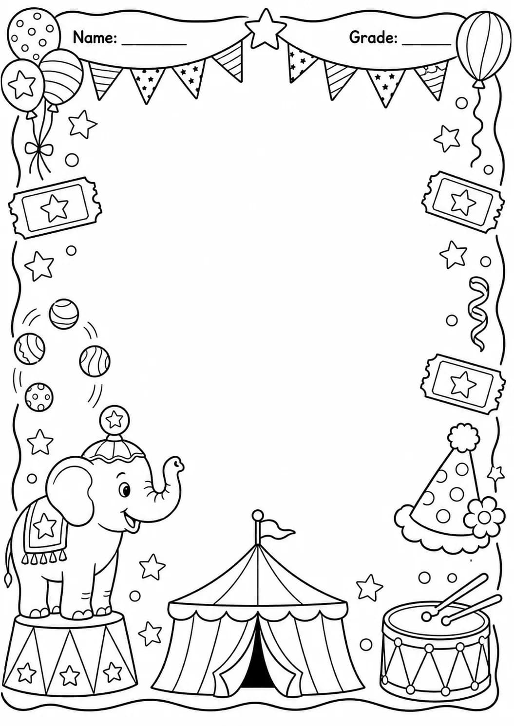 Drawing Frames: Themed Scene Borders Worksheet Pack page 4 preview