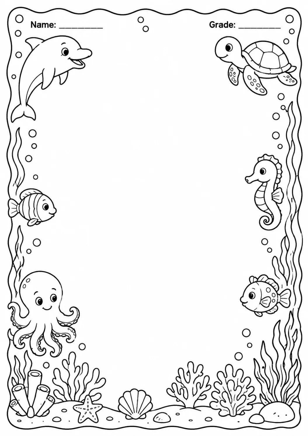Drawing Frames: Themed Scene Borders Worksheet Pack page 5 preview