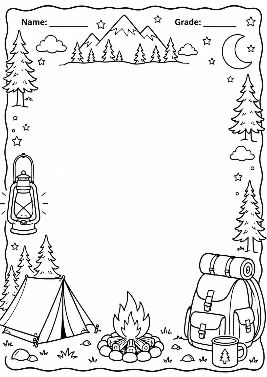 Drawing Frames: Themed Scene Borders Worksheet Pack page 7 preview
