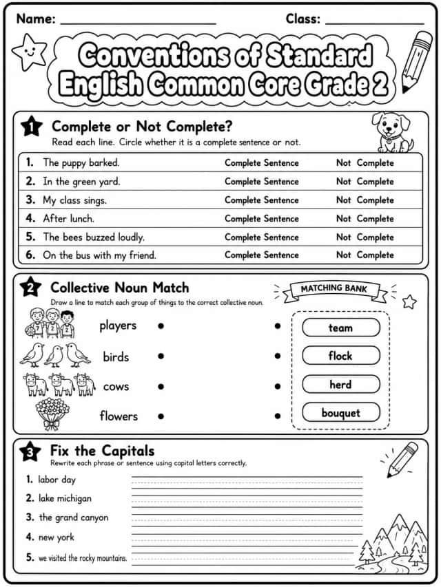 Conventions of Standard English Common Core Grade 2