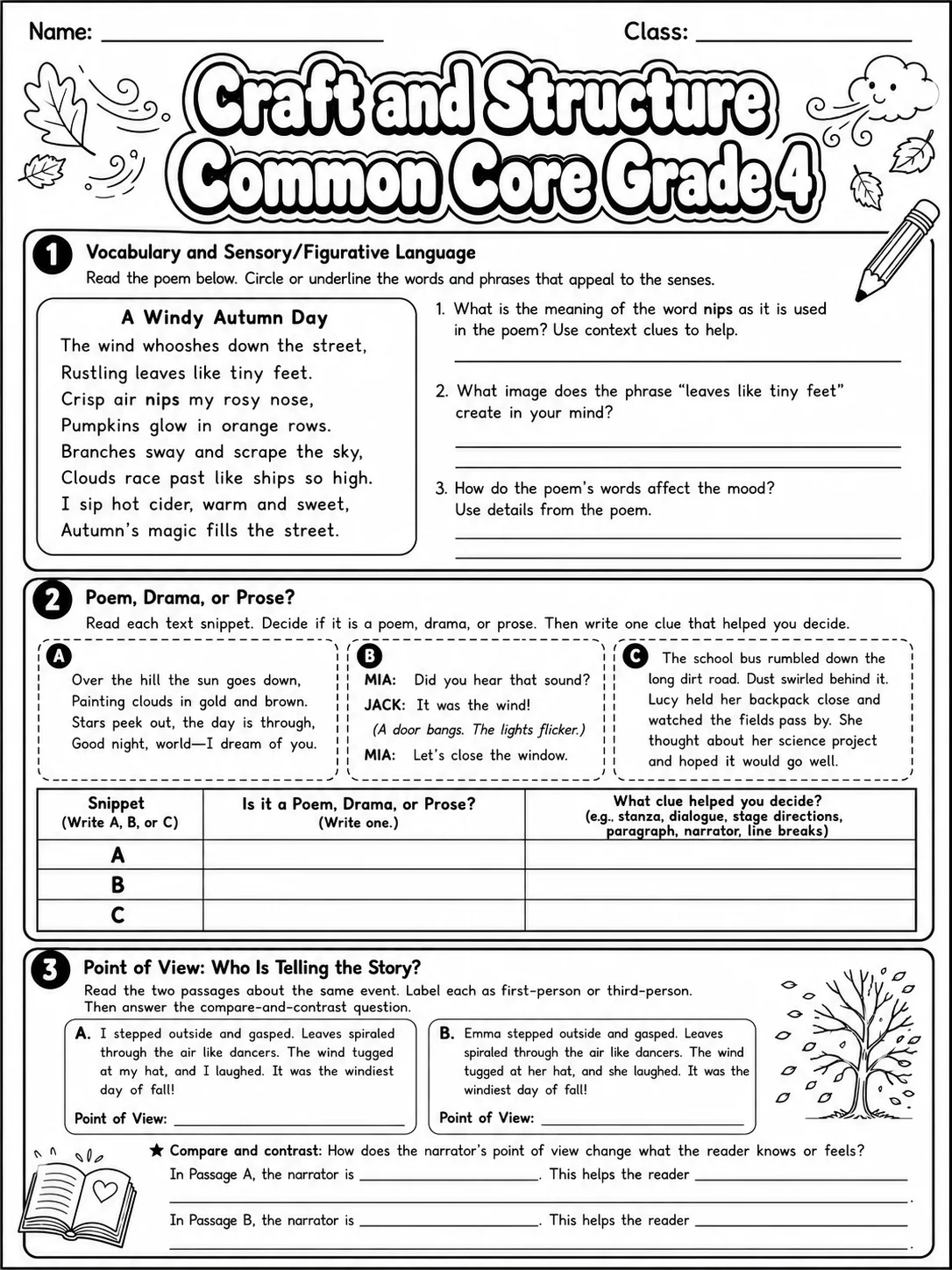 Craft and Structure Common Core Grade 4