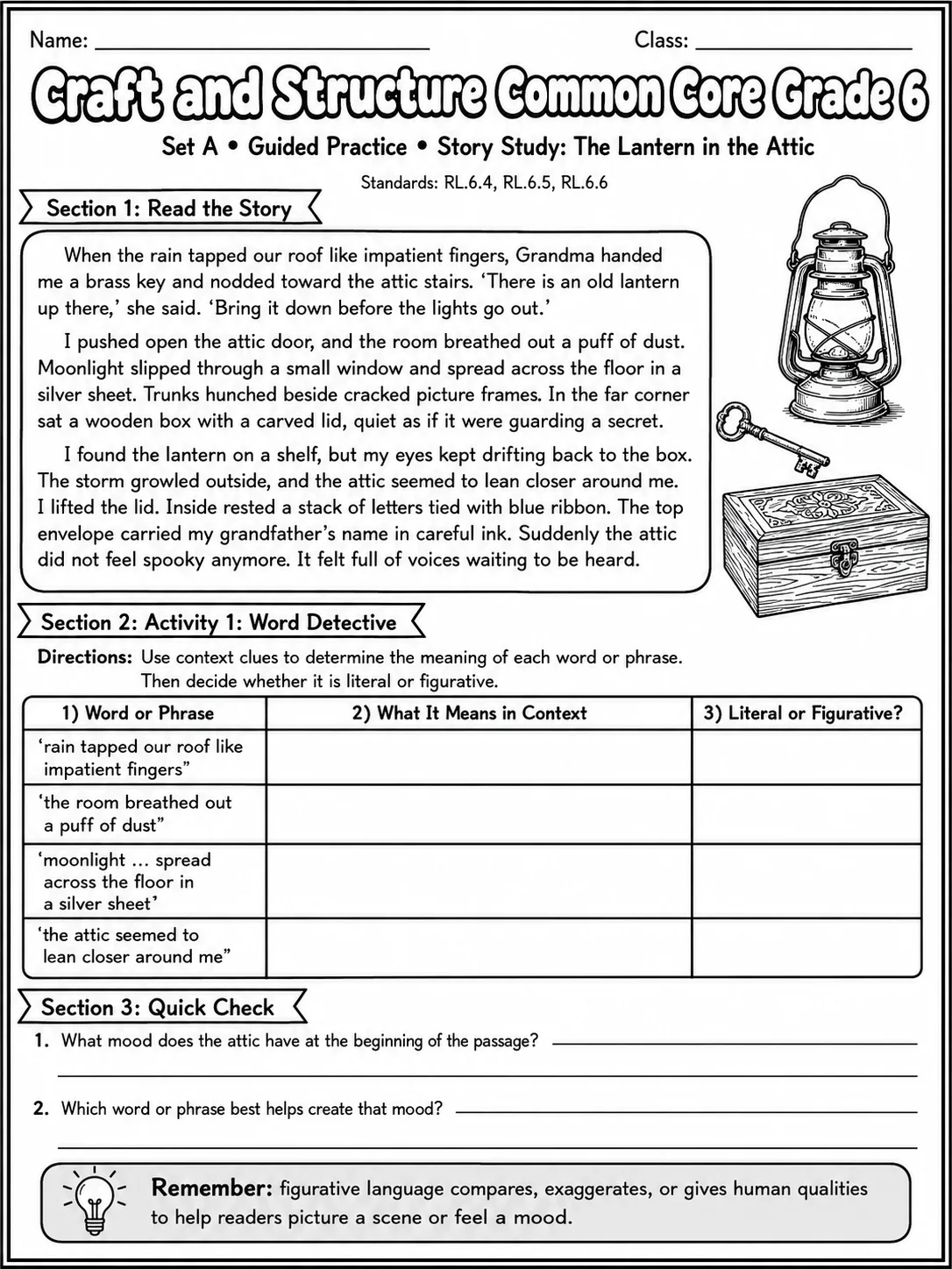 Craft and Structure Common Core Grade 6