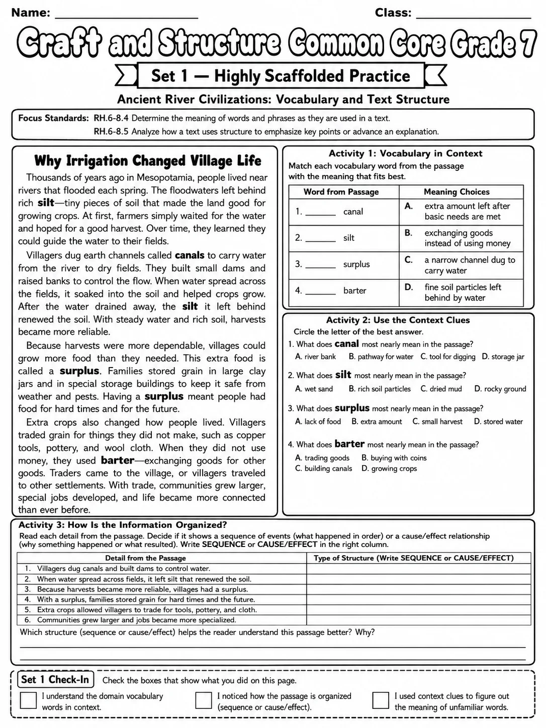 Craft and Structure Common Core Grade 7