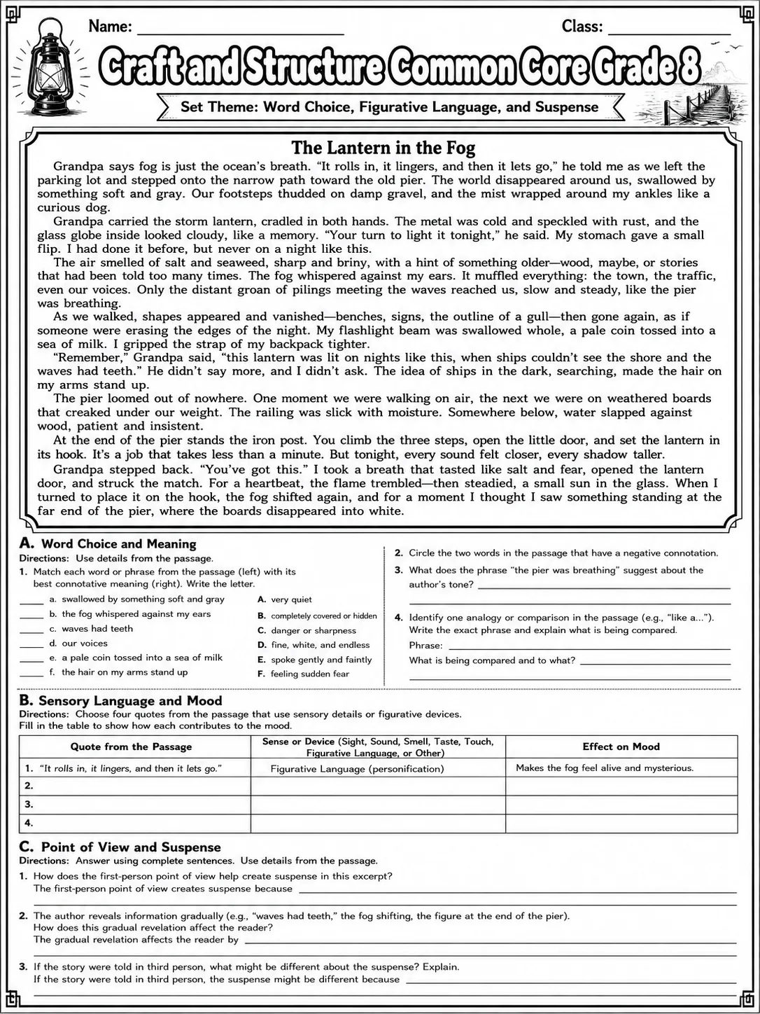 Craft and Structure Common Core Grade 8