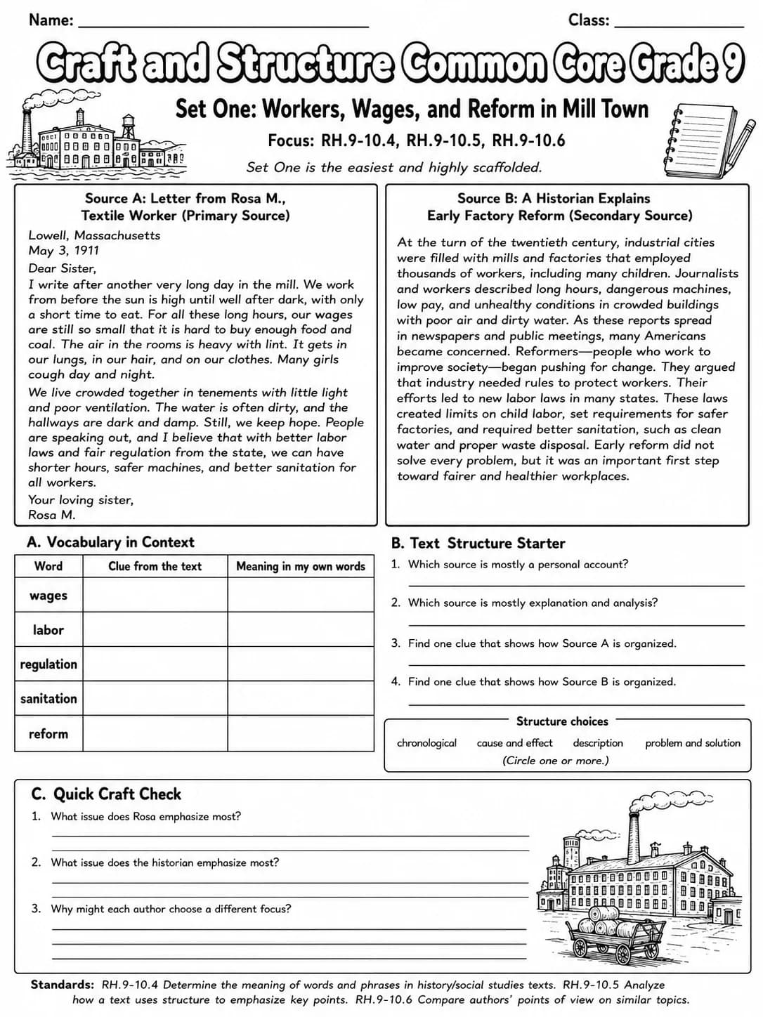 Craft and Structure Common Core Grade 9