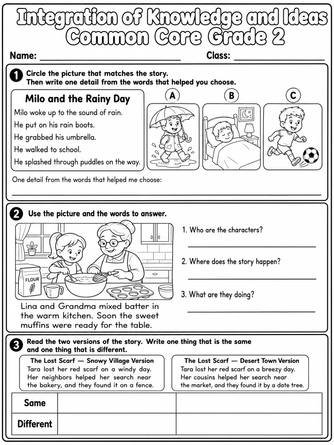 Integration of Knowledge and Ideas Common Core Grade 2