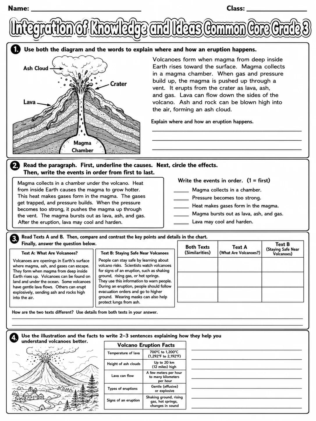 Integration of Knowledge and Ideas Common Core Grade 3 page 9 printable Common Core ELA worksheet preview
