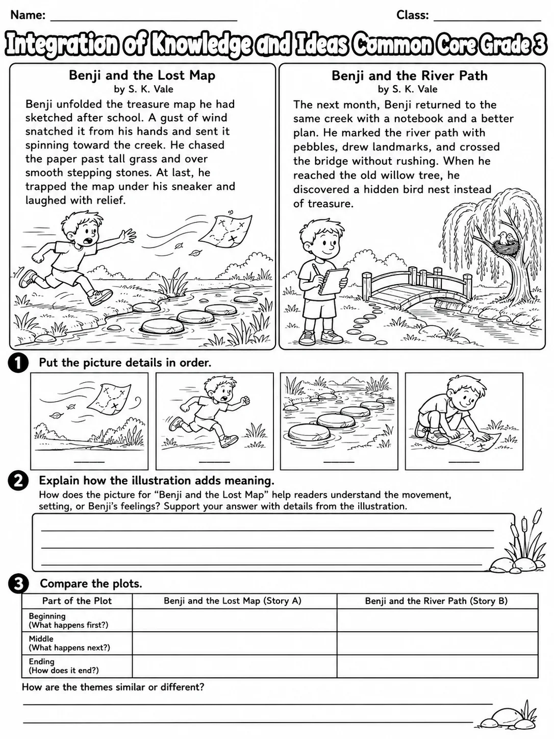 Integration of Knowledge and Ideas Common Core Grade 3 page 4 printable Common Core ELA worksheet preview