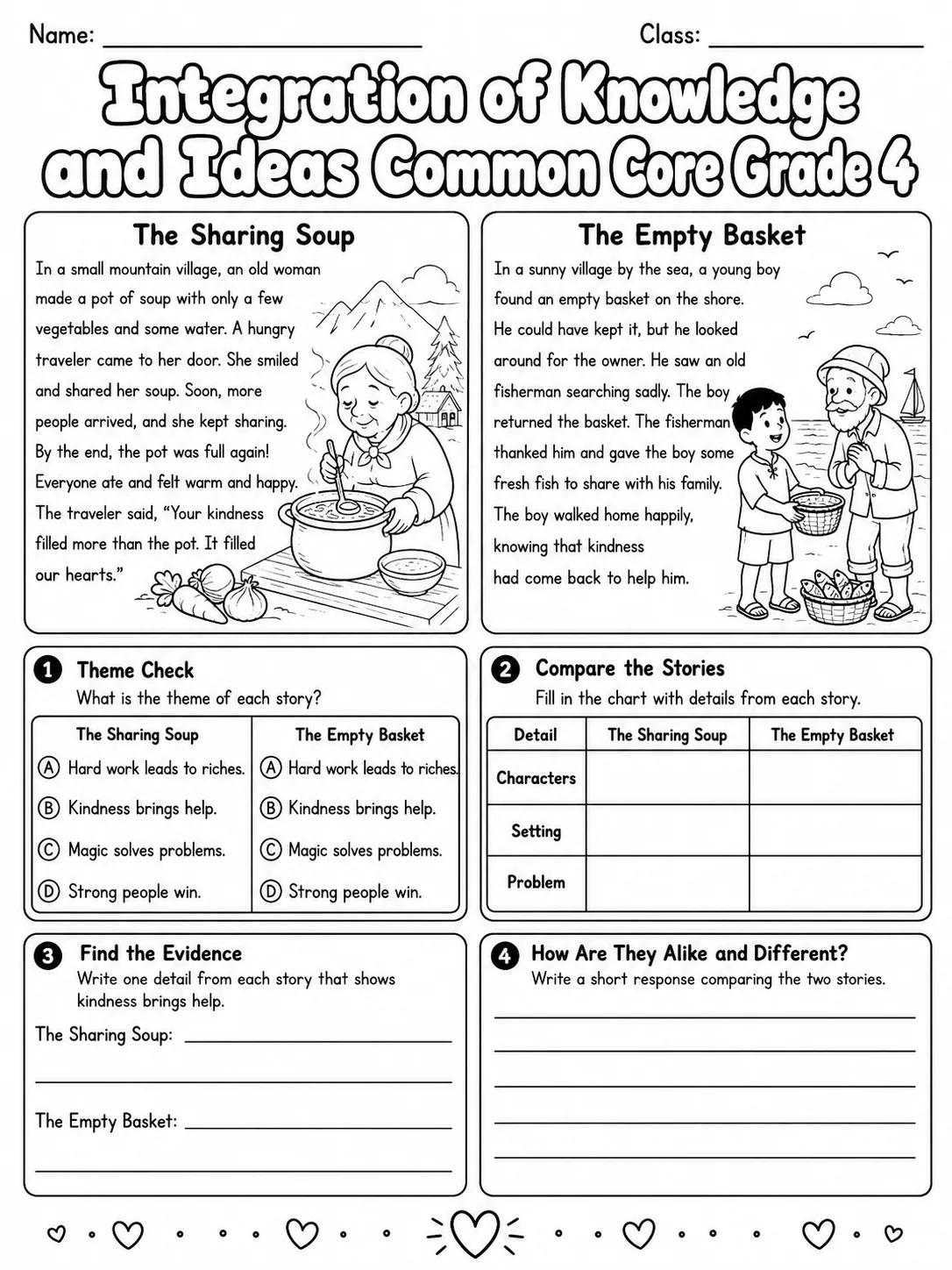 Integration of Knowledge and Ideas Common Core Grade 4 page 5 printable Common Core ELA worksheet preview