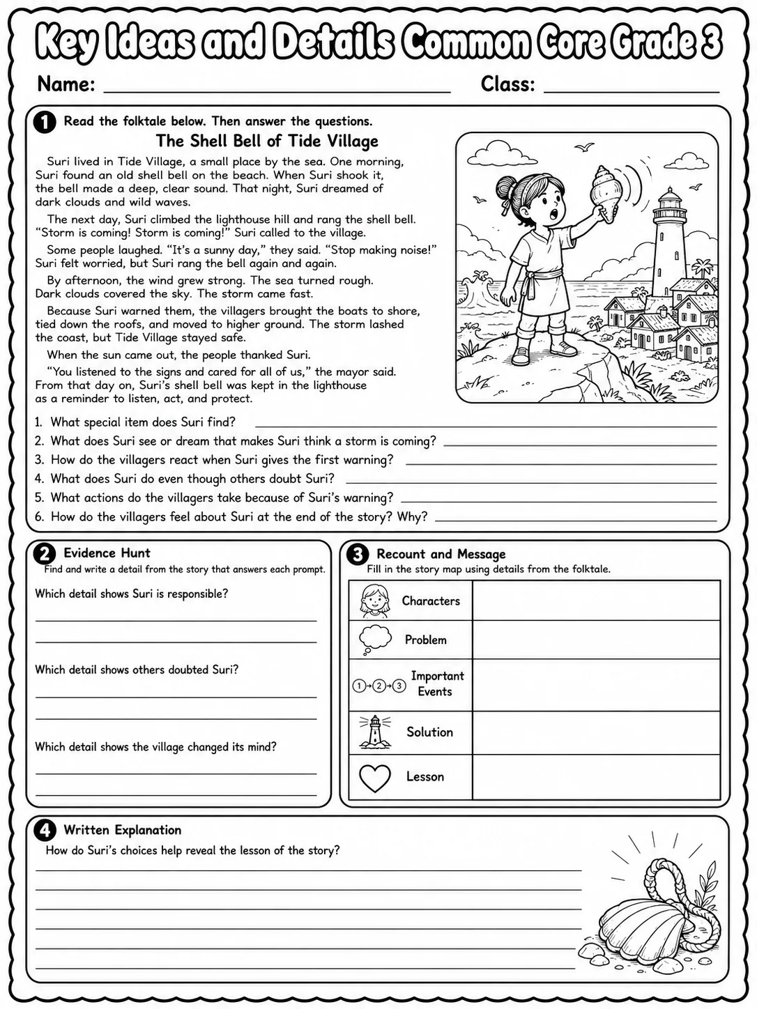 Key Ideas and Details Common Core Grade 3