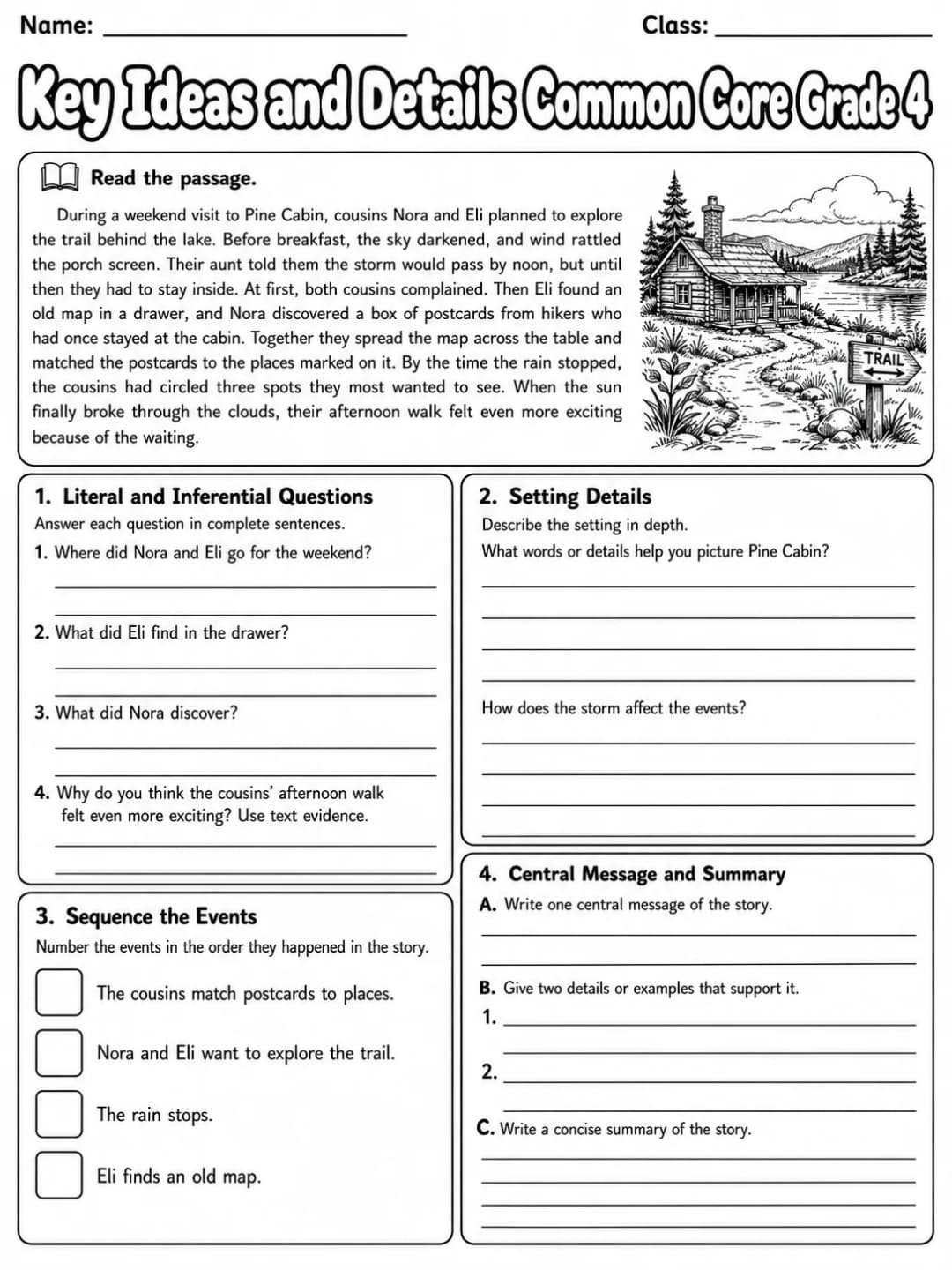 Key Ideas and Details Common Core Grade 4