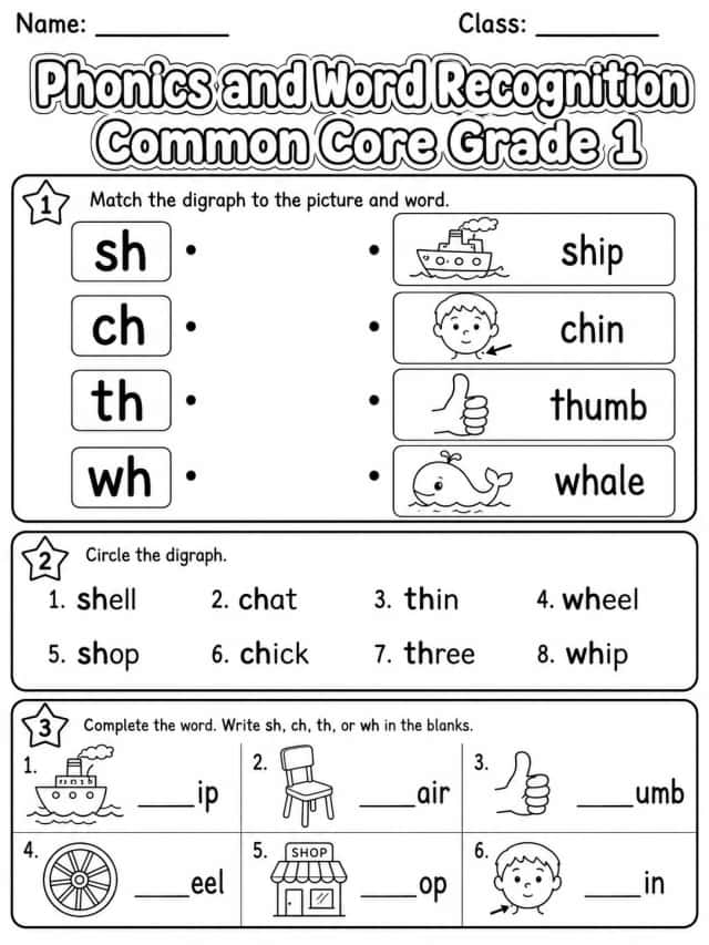 Phonics and Word Recognition Common Core Grade 1