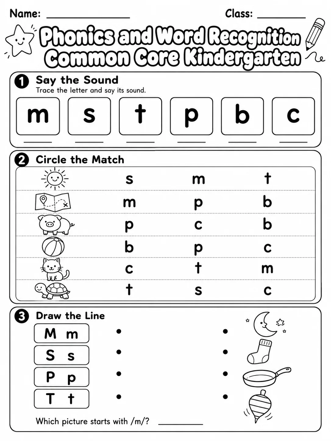 Phonics and Word Recognition Common Core Kindergarten