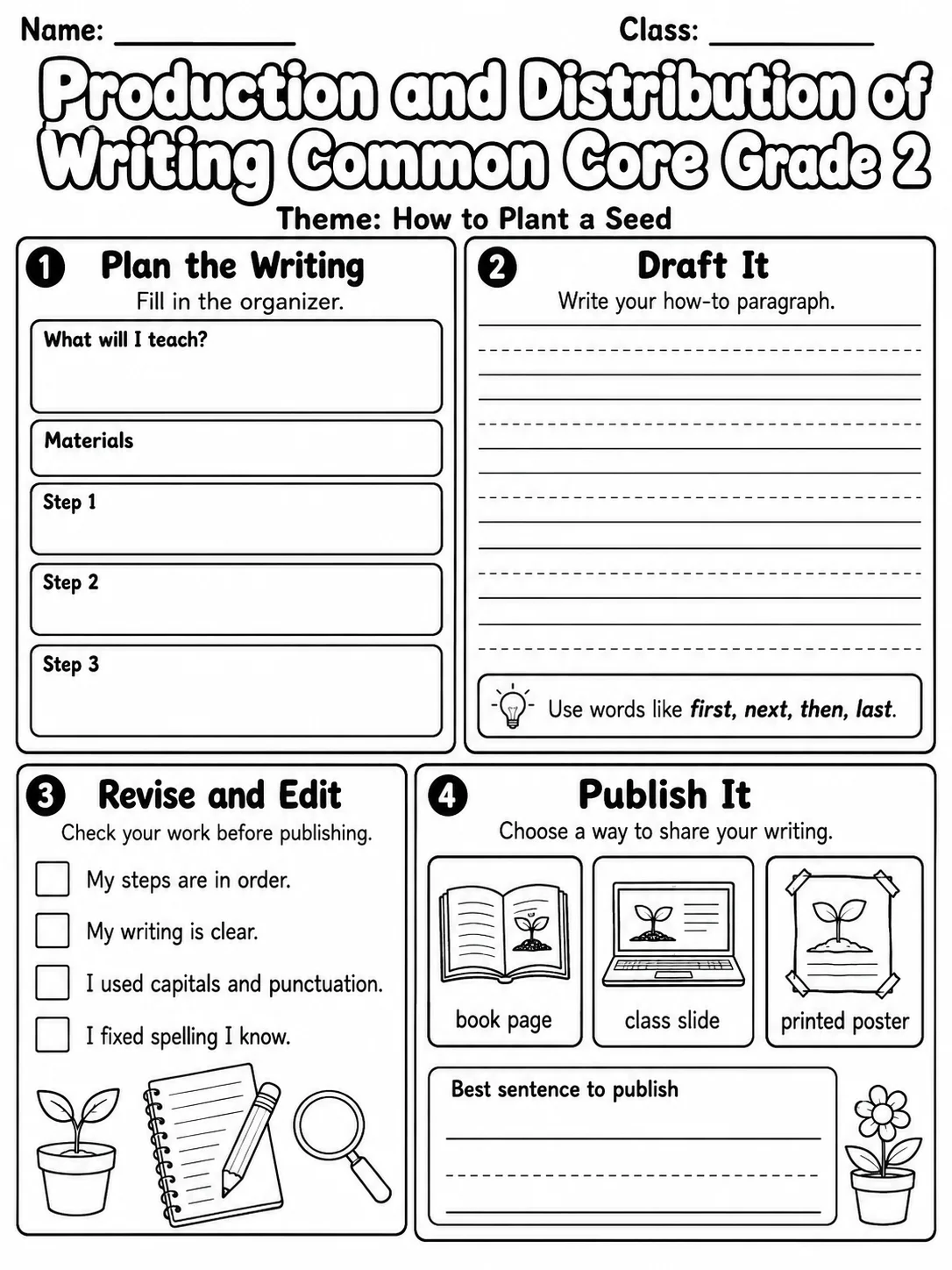 Production and Distribution of Writing Common Core Grade 2