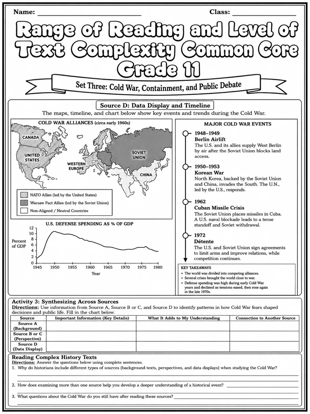Range of Reading and Level of Text Complexity Common Core Grade 11 page 9 printable Common Core ELA worksheet preview